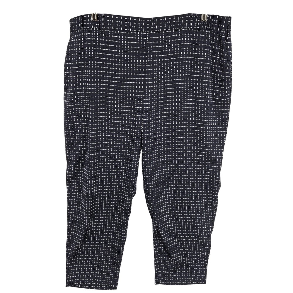 Vince Camuto Pants Womens 2XL Navy Geometric Print Pull On Cropped Ankle Pockets